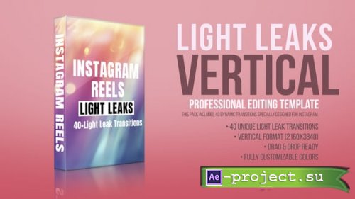 Videohive - Instagram Reels Light Leaks  Vertical Transitions Pack for Stories & Shorts - 58693192