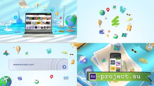 Videohive - Travel Website and 3D Logo - 58750704 - Project for After Effects