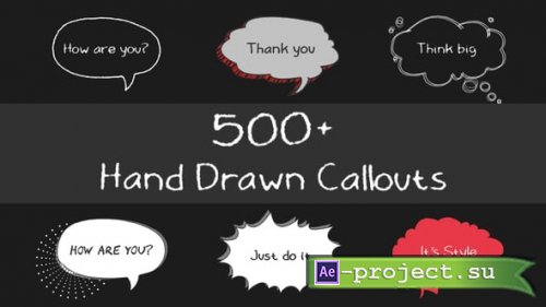 Videohive - 500 Hand Drawn Callouts Pack - 21829853 - Project for After Effects