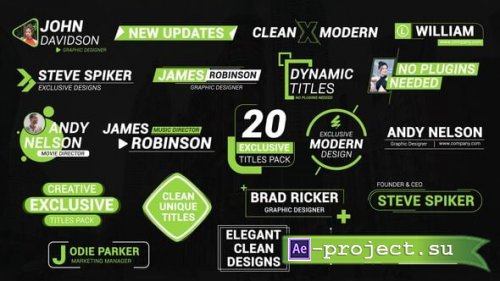 Videohive - 20 Modern Titles Pack - 58770122 - Project for After Effects