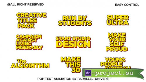 Videohive - Pop Text Animation | AE - 58776599 - Project for After Effects