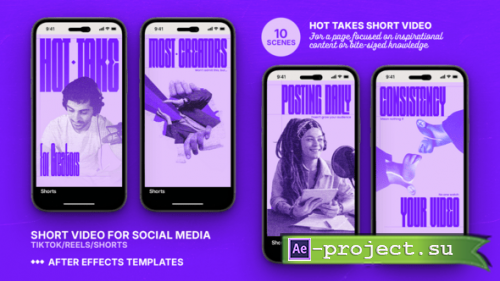 Videohive - Hot Takes - Viral Social Media Template for TikTok, Reels & Shorts - 58777738 - Project for After Effects