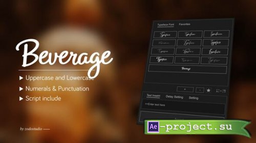 Videohive - Animated Typeface - Beverage - 58796984 - Project for After Effects