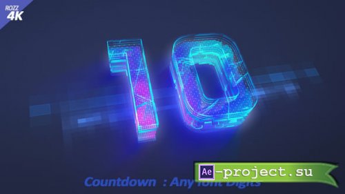 Videohive - Countdown Digits Hightech Black - 58849558 - Project for After Effects