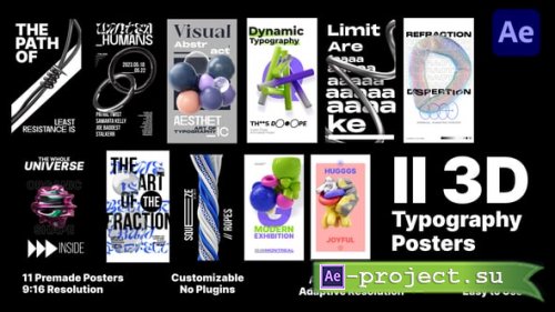 Videohive - 3D Typography Posters - 58893501 - Project for After Effects