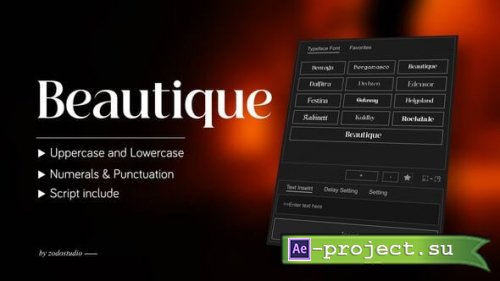 Videohive - Animated Typeface - Beautique Display - 58903199 - Project for After Effects