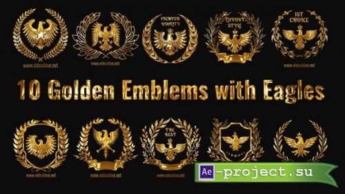 Videohive - 10 Golden Emblems with Eagles - 58930787 - Project for After Effects