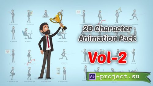 Videohive - 2D character Animation Pack Vol 2 - 58943917 - Project for After Effects