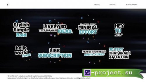 Videohive - 3D Text Titles Animation | AE - 58969070 - Project for After Effects