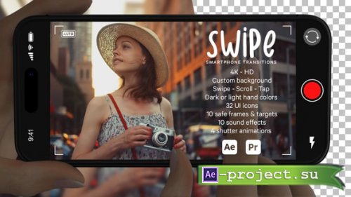 Videohive - Smartphone Swipe Transitions | AE & Premiere Pro Template - 58978427