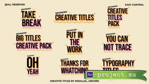 Videohive - Creative Titles | AE - 59016677 - Project for After Effects