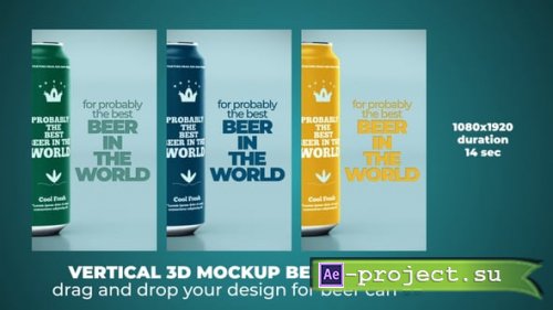 Videohive - Vertical Beer Can Animated Condense Mock Up - 59020930 - Project for After Effects