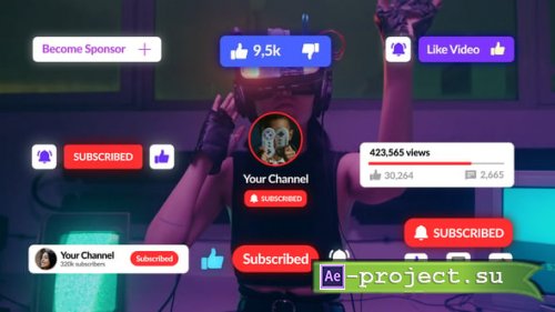 Videohive - YouTube Buttons Pack - 59046261 - Project for After Effects