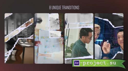 Videohive - Paper Tear Transitions Vertical - 59060249 - Project for After Effects
