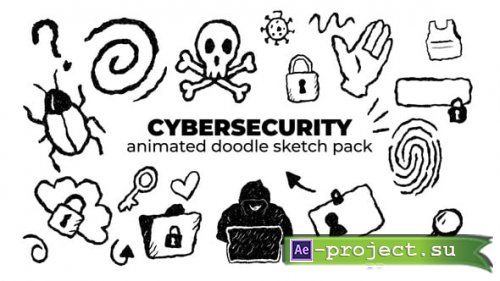 Videohive - Cybersecurity - Animated Doodle Sketch Pack - 59093672 - Project for After Effects