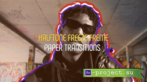 Videohive - Halftone Freeze Frame Paper Transitions - 59122187 - Project for After Effects