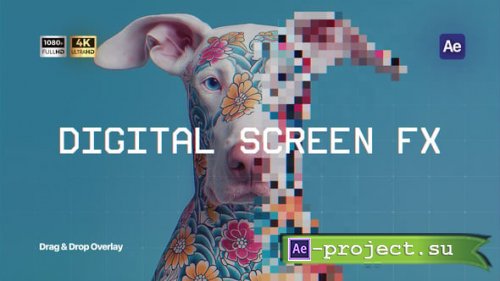 Videohive - Digital Screen FX  Monitor Pixel Overlay - 59144269 - Project for After Effects