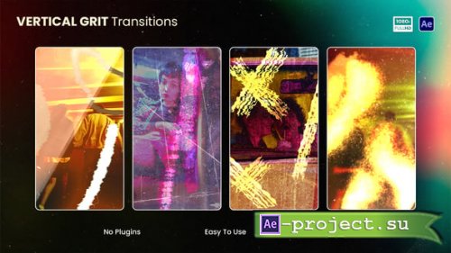 Videohive - Vertical Grit Transitions - 59198617 - Project for After Effects
