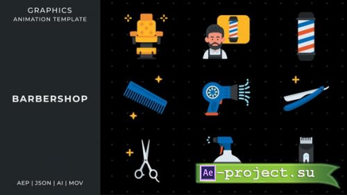 Videohive - Barbershop graphic animation template | After Effects - 59198300