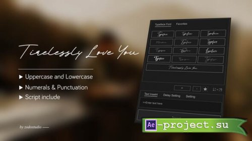 Videohive - Animated Typeface - Tirelessly Love You - 59193589 - Project for After Effects