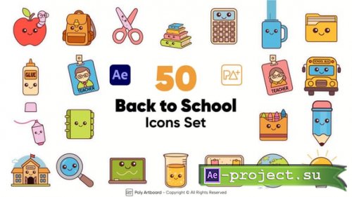 Videohive - Back To School Icon Set For After Effects - 59198882 - Project for After Effects