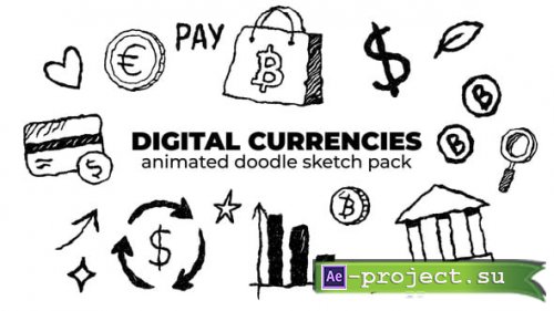 Videohive - Digital Currencies - Animated Doodle Sketch Pack - 59190039 - Project for After Effects