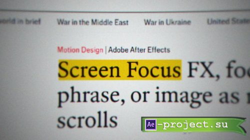 Videohive - Screen Focus FX - 59209031 - Project for After Effects