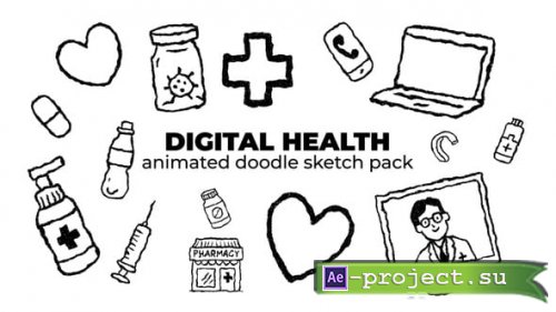 Videohive - Digital Health - Animated Doodle Sketch Pack - 59244637 - Project for After Effects