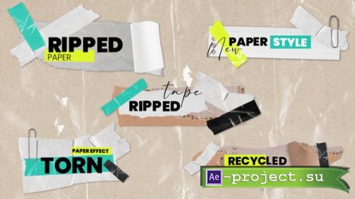 Videohive - Torn Crumple Paper Tapes Titles Lowerthirds - 59174037 - Project for After Effects