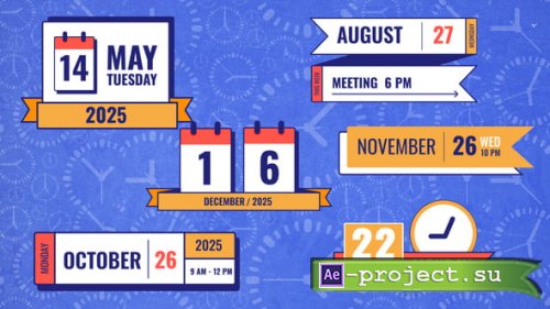 Videohive - Calendar Date Time Reminder Lower Thirds 2 - 59243356 - Project for After Effects