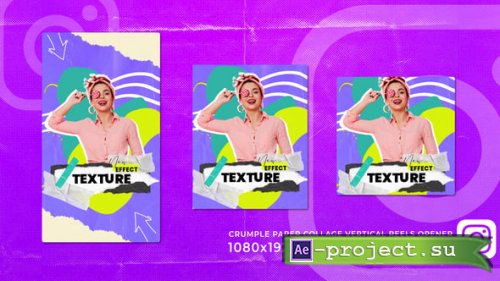 Videohive - Crumple Tape Paper Collage Instagram Opener - 58780866 - Project for After Effects