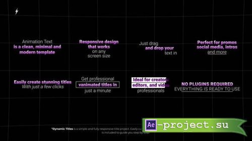 Videohive - Dynamic Titles  AE - 58089301 - Project for After Effects