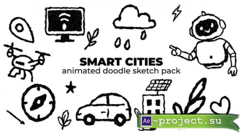 Videohive - Smart Cities - Animated Doodle Sketch Pack - 59280908 - Project for After Effects