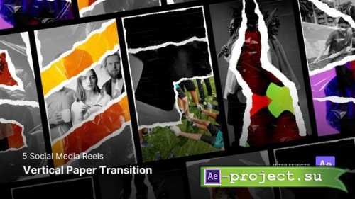 Videohive - Transitition - Vertical Paper Transition After Effects Project Files - 59277096 - Project for After Effects