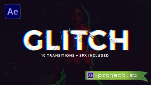 Videohive - Monochrome Glitch Transitions - 59313015 - Project for After Effects