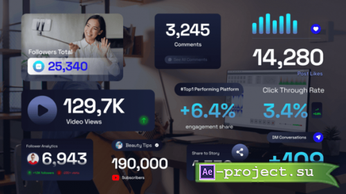 Videohive - Social Media Number Text - 59338388 - Project for After Effects