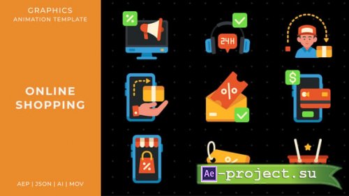Videohive - Online shopping graphic animation template | After Effects - 59357538