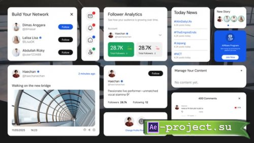 Videohive - Creative Social Media Widget - 59358361 - Project for After Effects