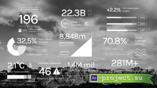 Videohive - Geography Number Text - 59358339 - Project for After Effects
