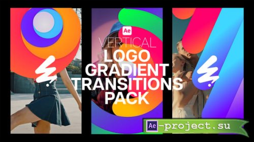 Videohive - Vertical Logo Gradient Transitions Pack - 59386400 - Project for After Effects
