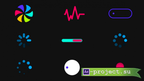 Videohive - Colorful Loaders And Progress Indicators for Premiere Pro - 59399984