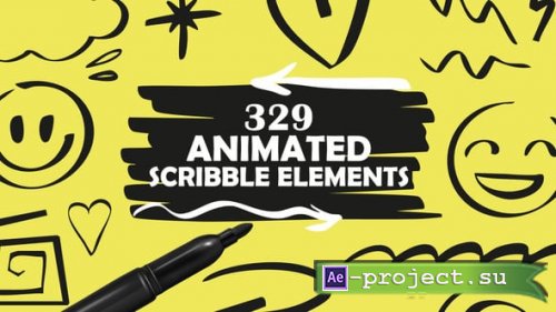Videohive - Animated Scribble Elements Pack - 59406353 - Project for After Effects