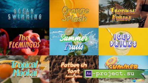 Videohive - Tropical Summer Text Effects Pack  Fruits, Birds & Cold Drink Vibes - 58639512 - Project for After Effects