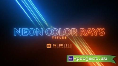 Videohive - Neon Color Rays Titles - 59484480 - Project for After Effects