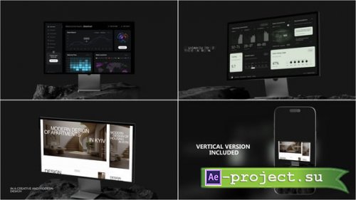 Videohive - Modern Desktop UI Showcase  Device & App Mockup Pack - 59463957 - Project for After Effects