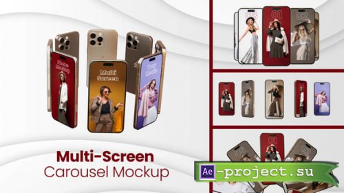 Videohive - Phone Multi-Screen Carousel Mockup - 59465790 - Project for After Effects
