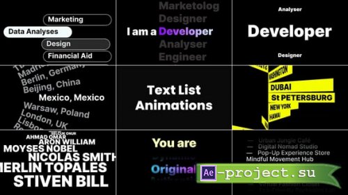 Videohive - List Text Animations - 59485537 - Project for After Effects