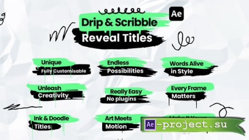 Videohive - Drip & Scribble Reveal Titles - 59505474 - Project for After Effects