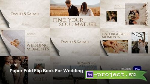 Videohive - Intro - Paper Fold Flip Book for Wedding Premiere Pro Templates - 59459797