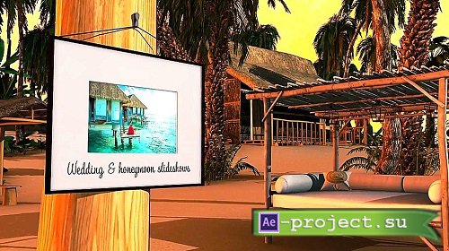 MA Tropical Beach At Sunset - Slideshow Mockup Pack 3688203 - Project for After Effects